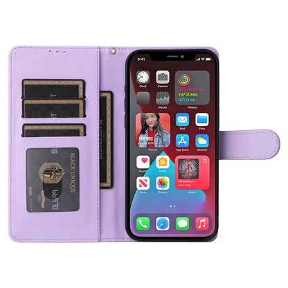 iPhone 12 Pro Max Diamond Lattice Leather Flip Phone Case - Durable and Convenient Holder with Precision Cutouts