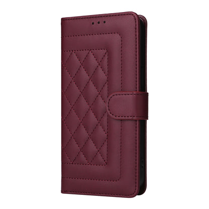 iPhone 12 Pro Max Diamond Lattice Leather Flip Phone Case - Durable and Convenient Holder with Precision Cutouts
