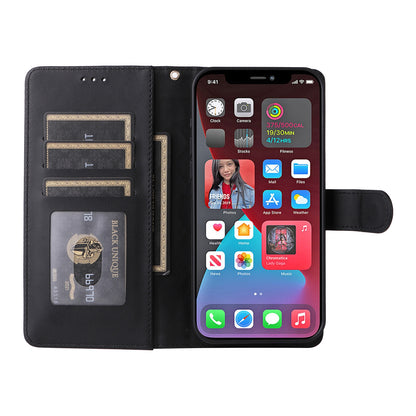 iPhone 12 Pro Max Diamond Lattice Leather Flip Phone Case - Durable and Convenient Holder with Precision Cutouts