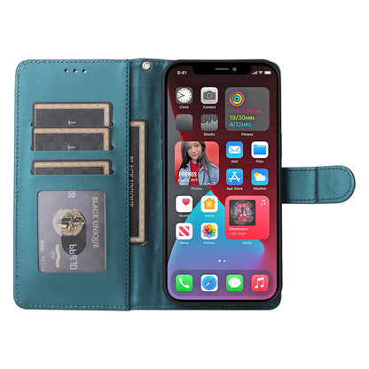 iPhone 12 Pro Max Diamond Lattice Leather Flip Phone Case - Durable and Convenient Holder with Precision Cutouts