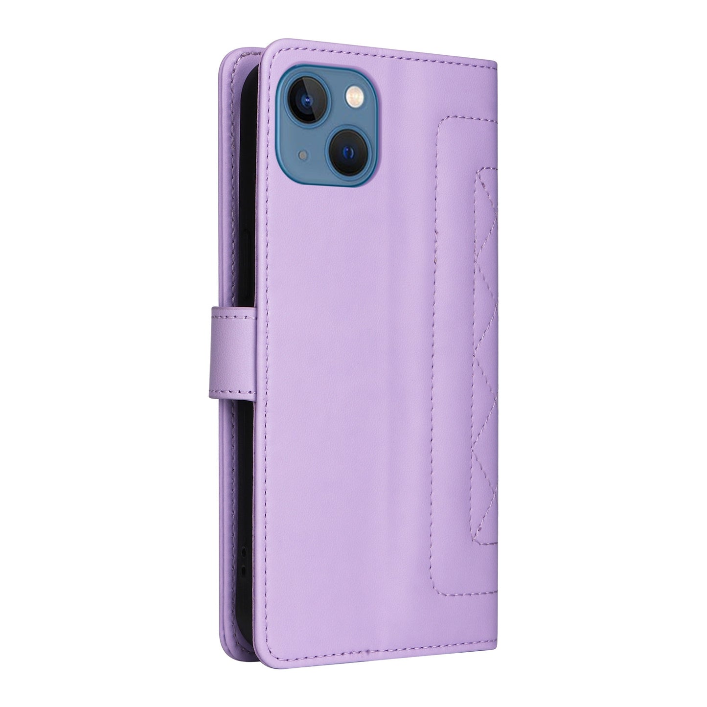 iPhone 13 Diamond Lattice Leather Flip Phone Case - Durable and Convenient Holder with Precision Cutouts
