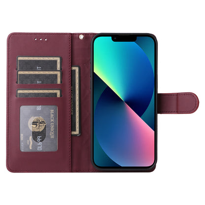 iPhone 13 Diamond Lattice Leather Flip Phone Case - Durable and Convenient Holder with Precision Cutouts