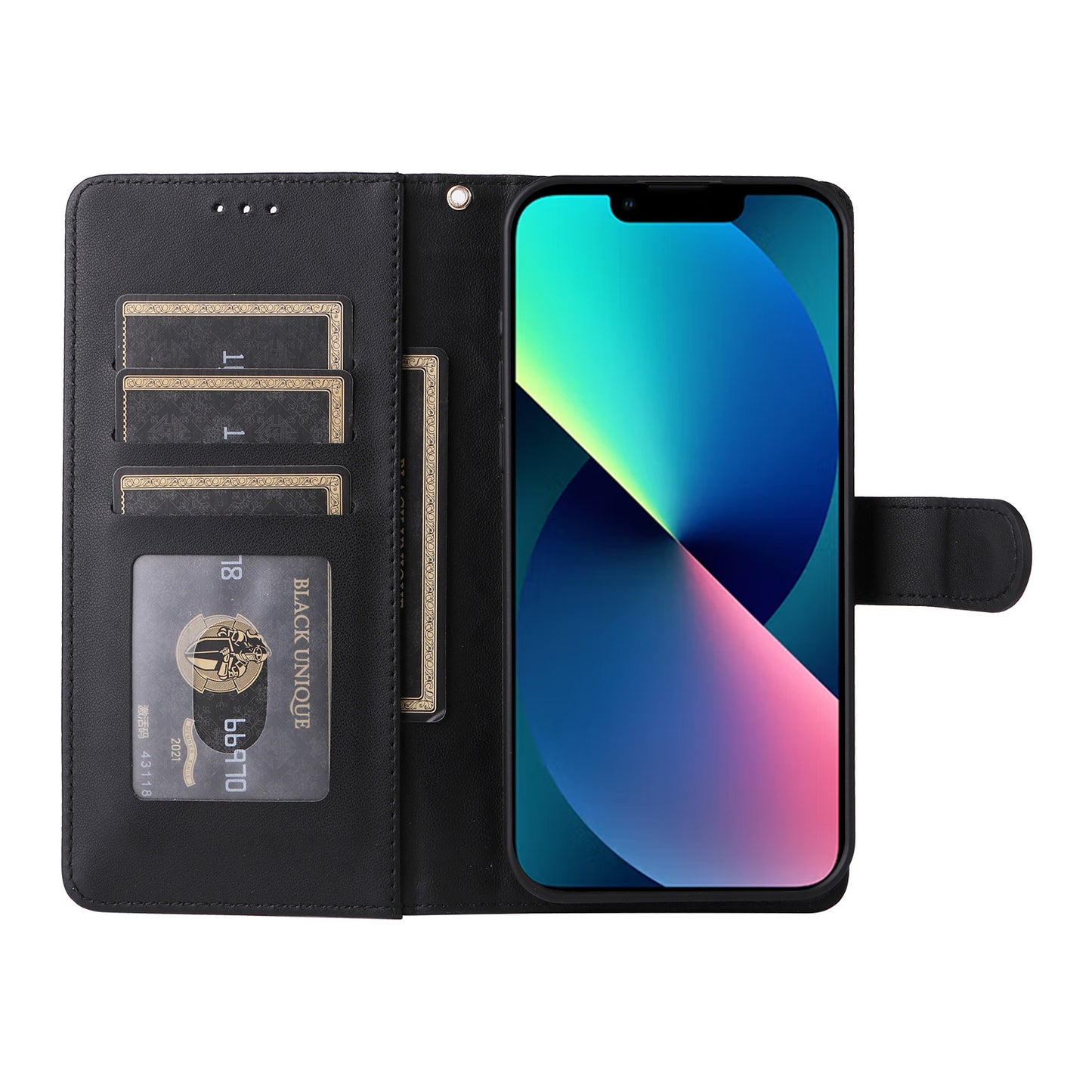 iPhone 13 Diamond Lattice Leather Flip Phone Case - Durable and Convenient Holder with Precision Cutouts