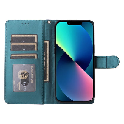 iPhone 13 Diamond Lattice Leather Flip Phone Case - Durable and Convenient Holder with Precision Cutouts