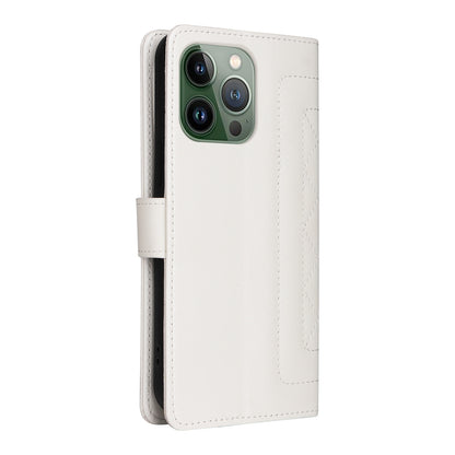 iPhone 13 Pro Diamond Lattice Leather Flip Phone Case - Durable and Convenient Holder with Precision Cutouts