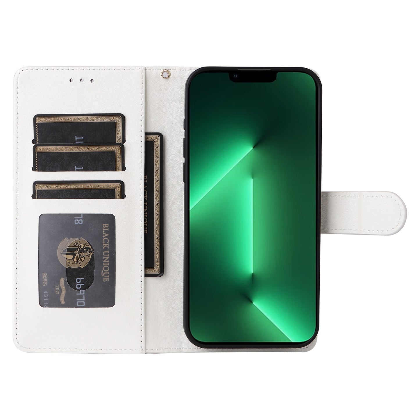 iPhone 13 Pro Diamond Lattice Leather Flip Phone Case - Durable and Convenient Holder with Precision Cutouts