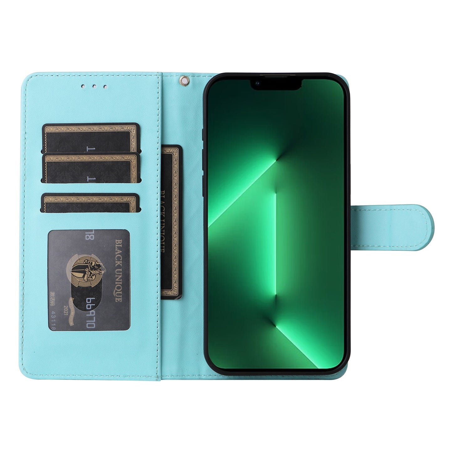 iPhone 13 Pro Diamond Lattice Leather Flip Phone Case - Durable and Convenient Holder with Precision Cutouts