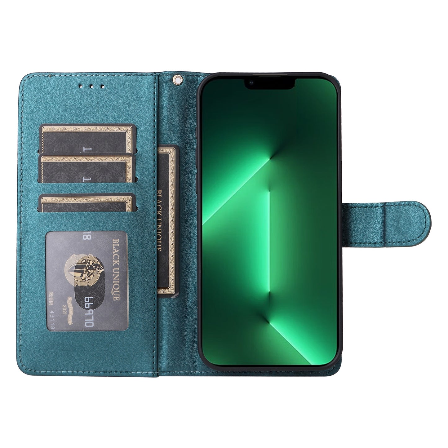 iPhone 13 Pro Diamond Lattice Leather Flip Phone Case - Durable and Convenient Holder with Precision Cutouts