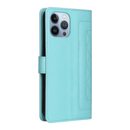 iPhone 13 Pro Max Diamond Lattice Leather Flip Phone Case - Durable and Convenient Holder with Precision Cutouts