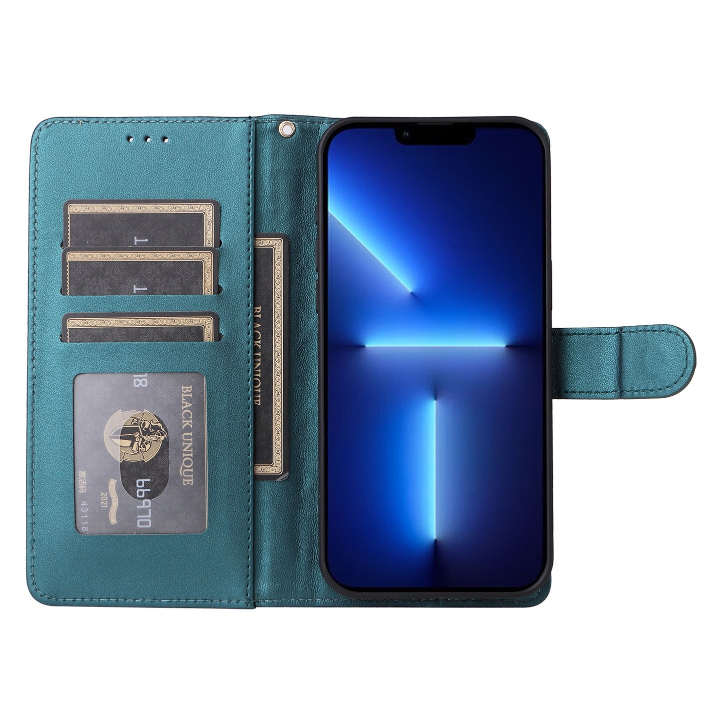 iPhone 13 Pro Max Diamond Lattice Leather Flip Phone Case - Durable and Convenient Holder with Precision Cutouts