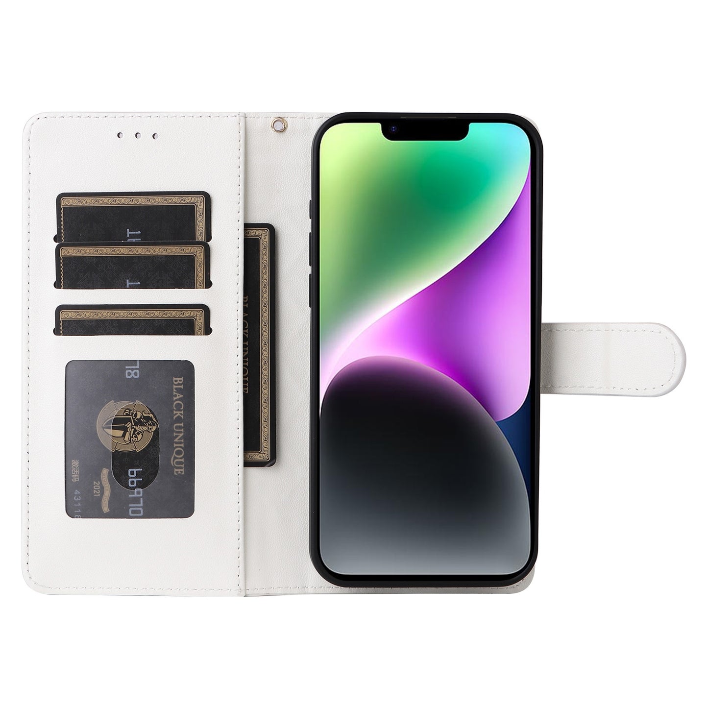 iPhone 14 Diamond Lattice Leather Flip Phone Case - Durable and Convenient Holder with Precision Cutouts