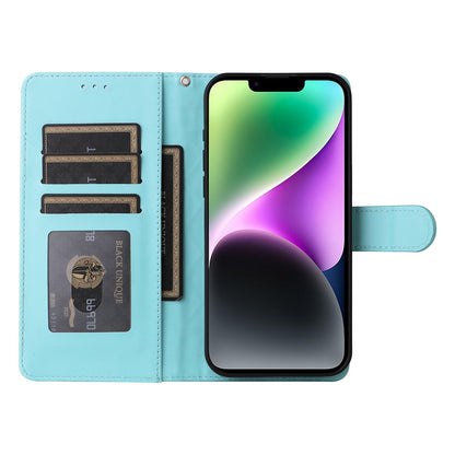 iPhone 14 Diamond Lattice Leather Flip Phone Case - Durable and Convenient Holder with Precision Cutouts