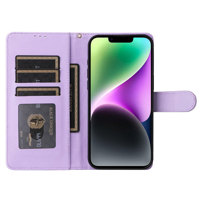 iPhone 14 Diamond Lattice Leather Flip Phone Case - Durable and Convenient Holder with Precision Cutouts