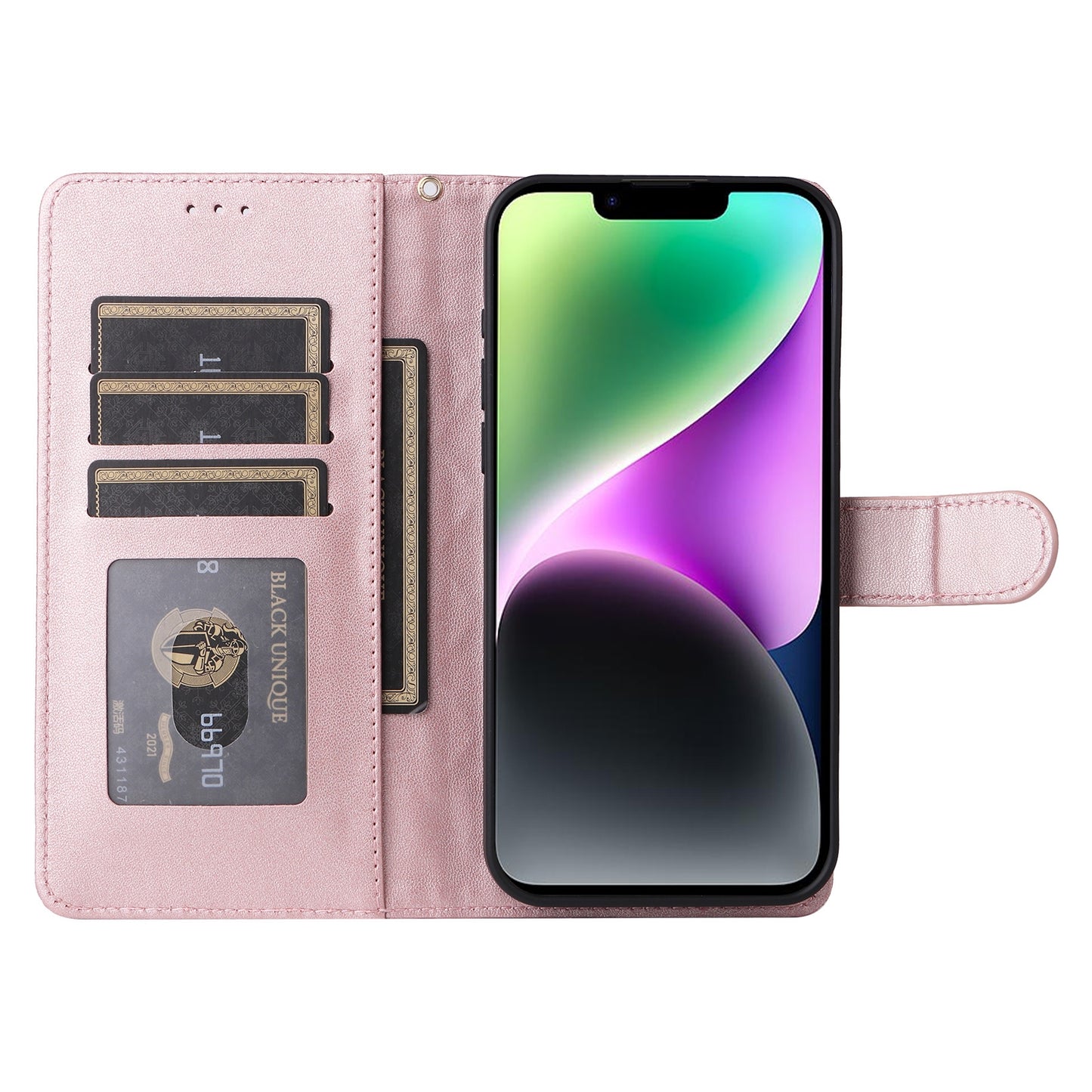 iPhone 14 Diamond Lattice Leather Flip Phone Case - Durable and Convenient Holder with Precision Cutouts