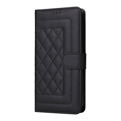 iPhone 14 Diamond Lattice Leather Flip Phone Case - Durable and Convenient Holder with Precision Cutouts
