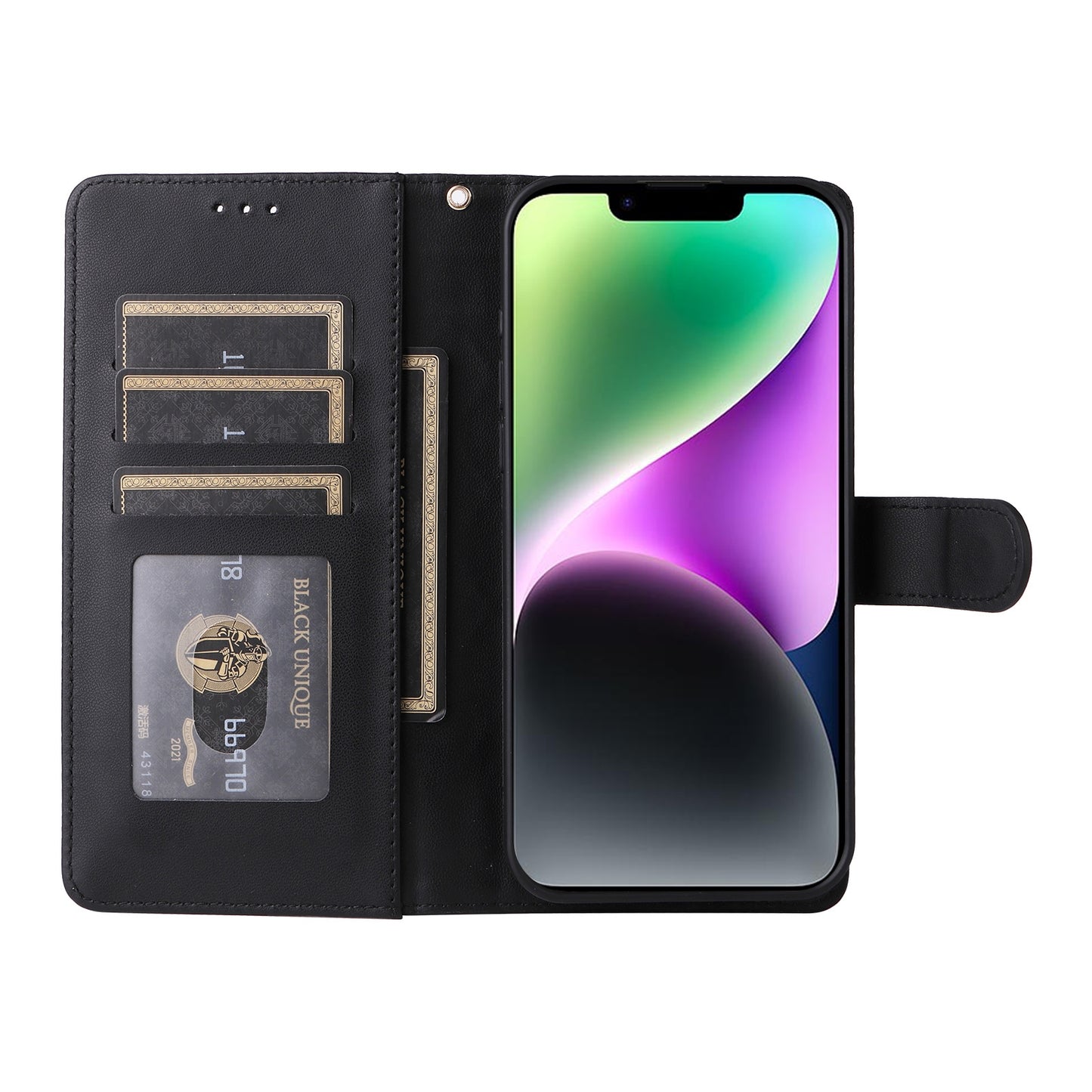 iPhone 14 Diamond Lattice Leather Flip Phone Case - Durable and Convenient Holder with Precision Cutouts