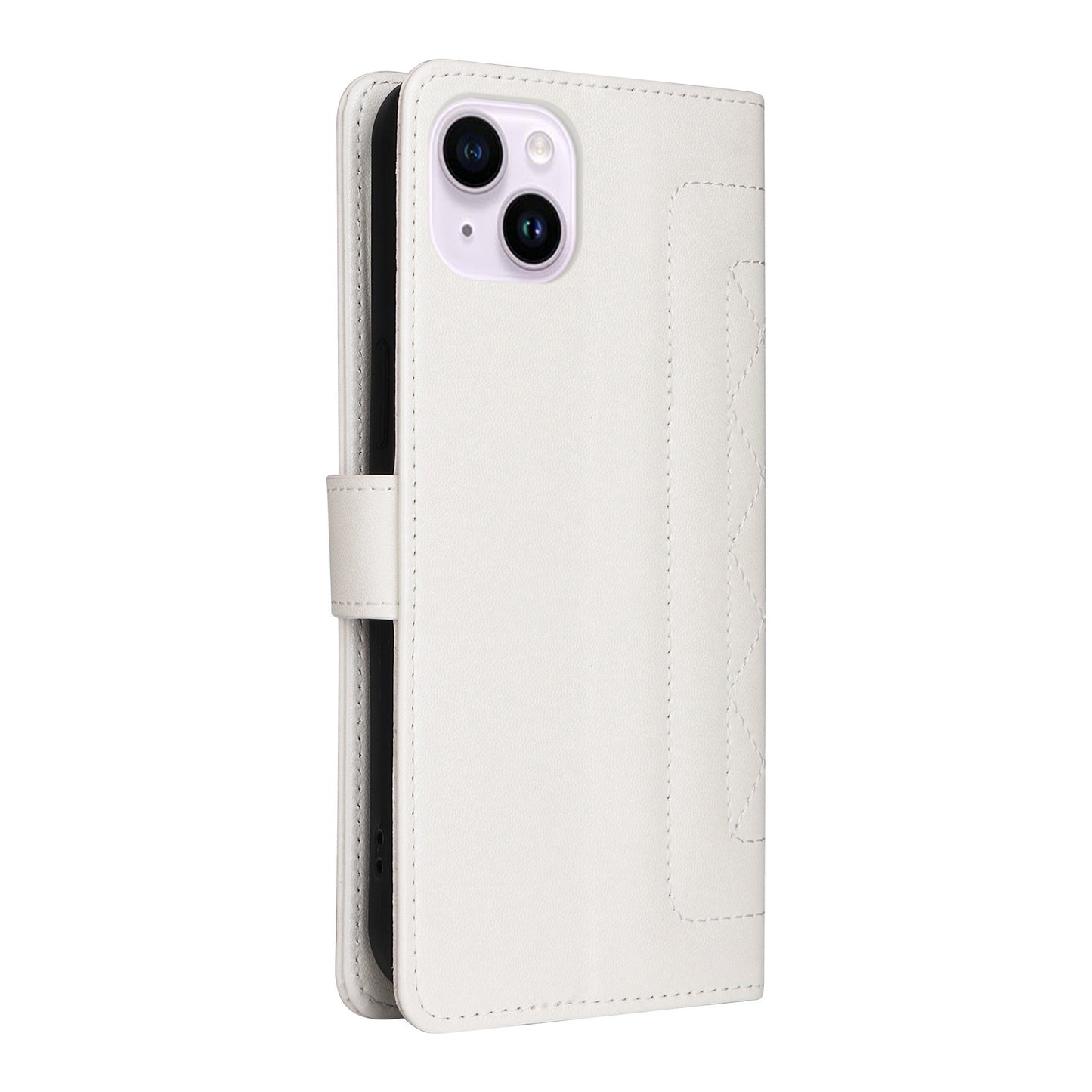 iPhone 14 Plus Diamond Lattice Leather Flip Phone Case - Durable and Convenient Holder with Precision Cutouts