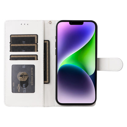 iPhone 14 Plus Diamond Lattice Leather Flip Phone Case - Durable and Convenient Holder with Precision Cutouts