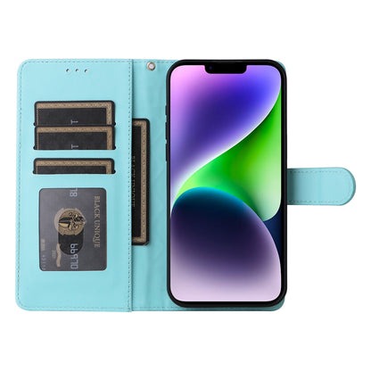 iPhone 14 Plus Diamond Lattice Leather Flip Phone Case - Durable and Convenient Holder with Precision Cutouts