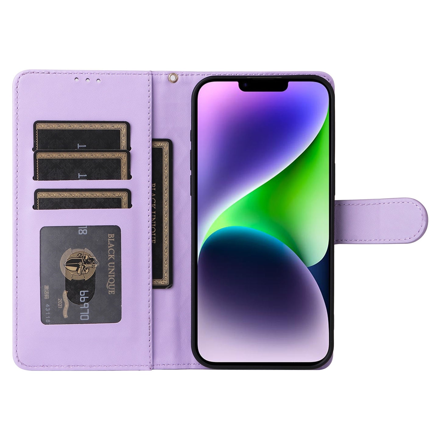 iPhone 14 Plus Diamond Lattice Leather Flip Phone Case - Durable and Convenient Holder with Precision Cutouts