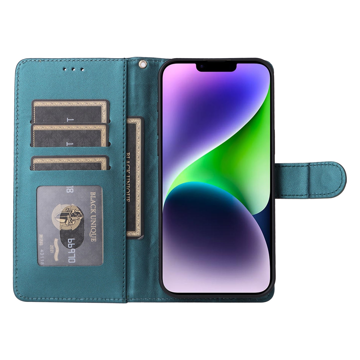 iPhone 14 Plus Diamond Lattice Leather Flip Phone Case - Durable and Convenient Holder with Precision Cutouts