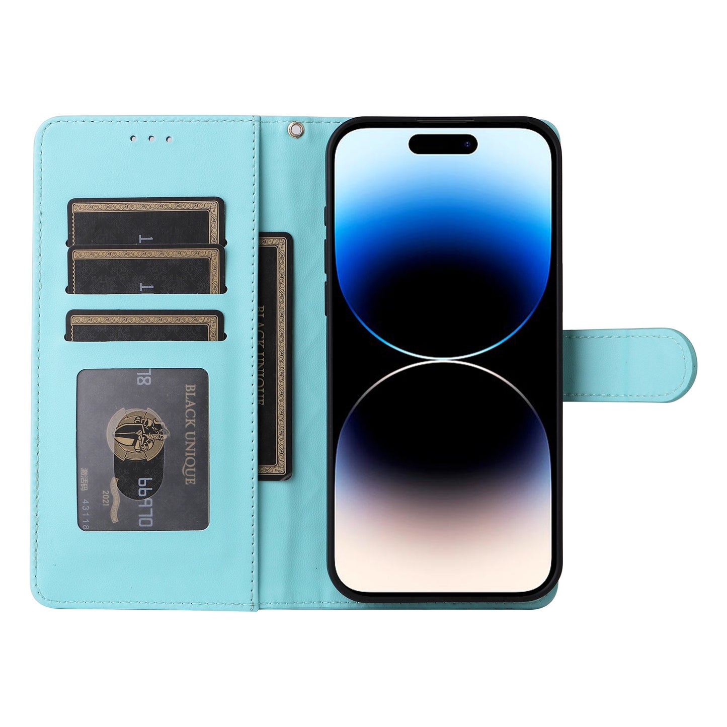 iPhone 14 Pro Diamond Lattice Leather Flip Phone Case - Durable and Convenient Holder with Precision Cutouts