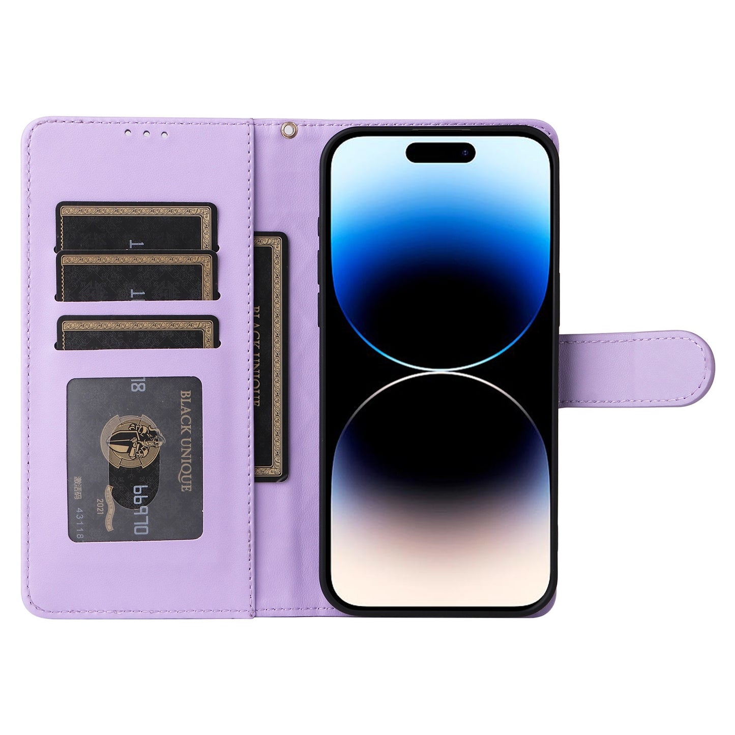 iPhone 14 Pro Diamond Lattice Leather Flip Phone Case - Durable and Convenient Holder with Precision Cutouts