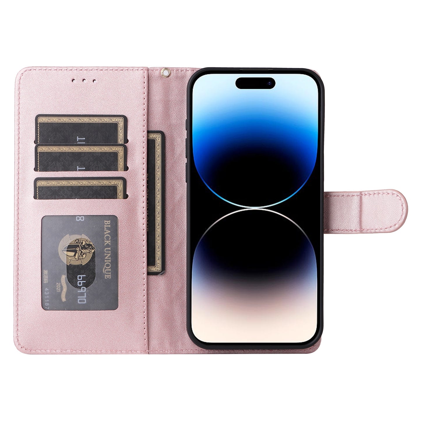 iPhone 14 Pro Diamond Lattice Leather Flip Phone Case - Durable and Convenient Holder with Precision Cutouts