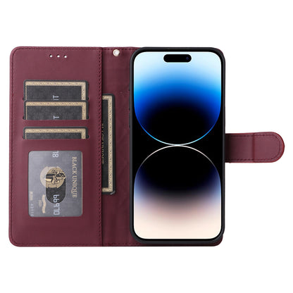 iPhone 14 Pro Diamond Lattice Leather Flip Phone Case - Durable and Convenient Holder with Precision Cutouts