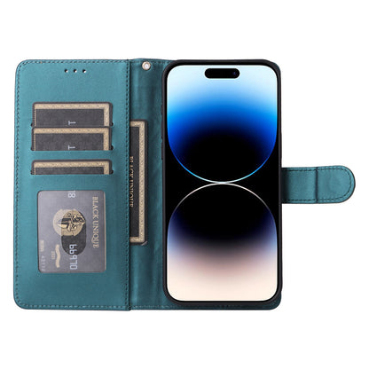 iPhone 14 Pro Diamond Lattice Leather Flip Phone Case - Durable and Convenient Holder with Precision Cutouts