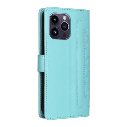 iPhone 14 Pro Max Diamond Lattice Leather Flip Phone Case - Durable and Convenient Holder with Precision Cutouts