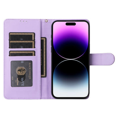 iPhone 14 Pro Max Diamond Lattice Leather Flip Phone Case - Durable and Convenient Holder with Precision Cutouts