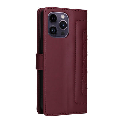 iPhone 14 Pro Max Diamond Lattice Leather Flip Phone Case - Durable and Convenient Holder with Precision Cutouts