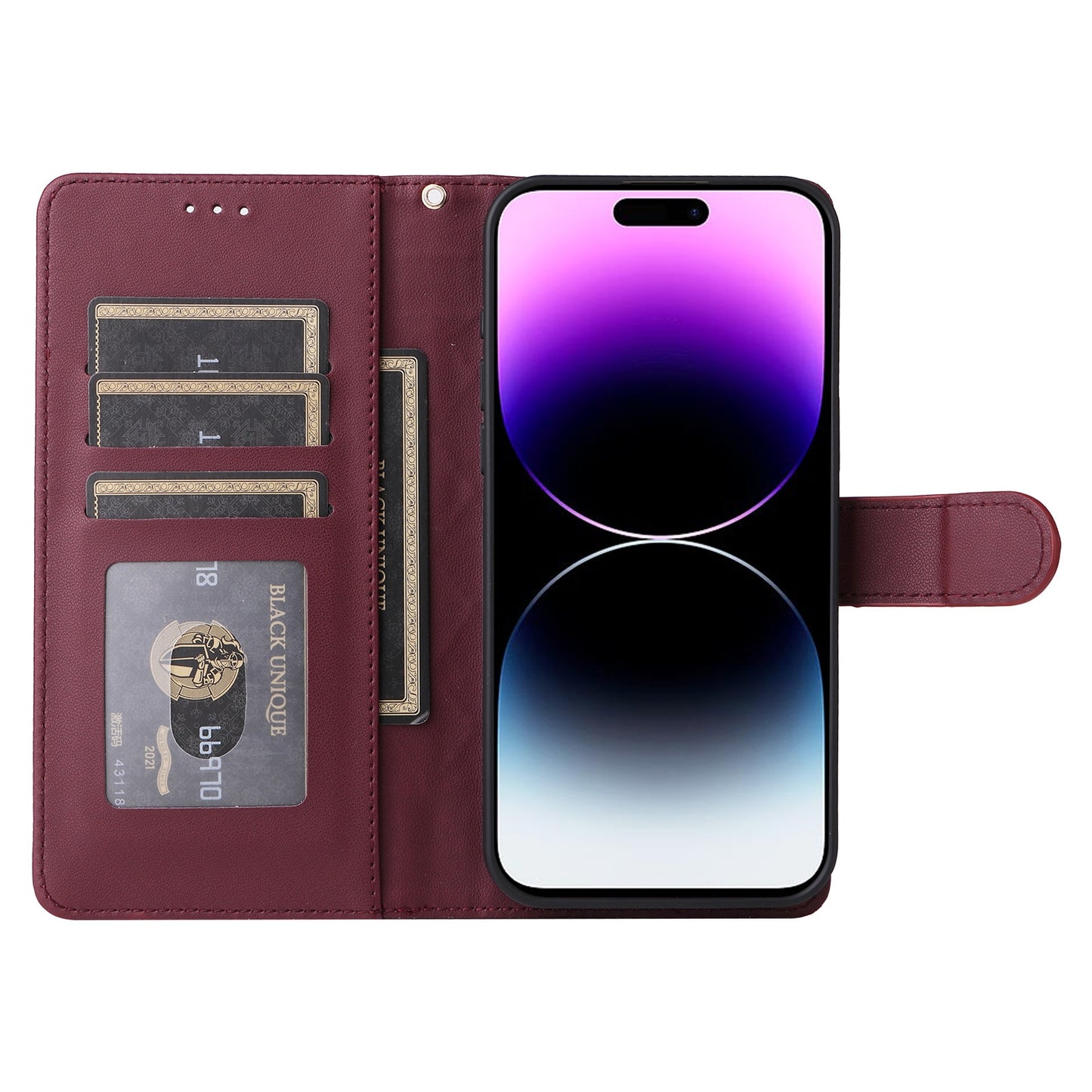 iPhone 14 Pro Max Diamond Lattice Leather Flip Phone Case - Durable and Convenient Holder with Precision Cutouts