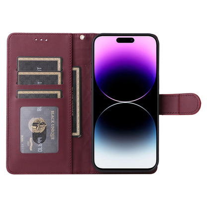 iPhone 14 Pro Max Diamond Lattice Leather Flip Phone Case - Durable and Convenient Holder with Precision Cutouts