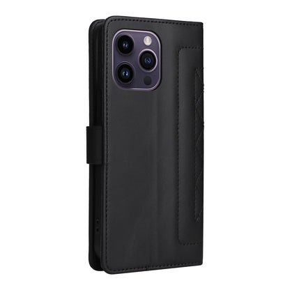 iPhone 14 Pro Max Diamond Lattice Leather Flip Phone Case - Durable and Convenient Holder with Precision Cutouts