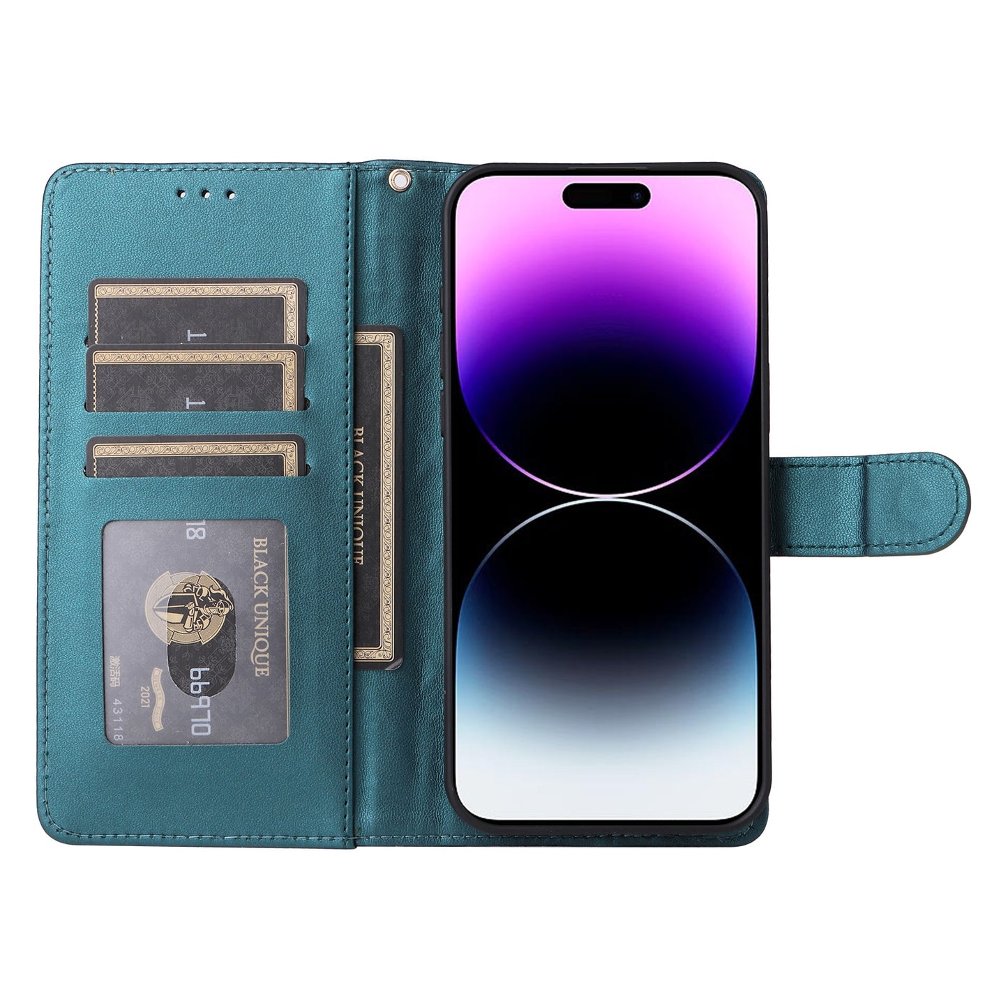 iPhone 14 Pro Max Diamond Lattice Leather Flip Phone Case - Durable and Convenient Holder with Precision Cutouts