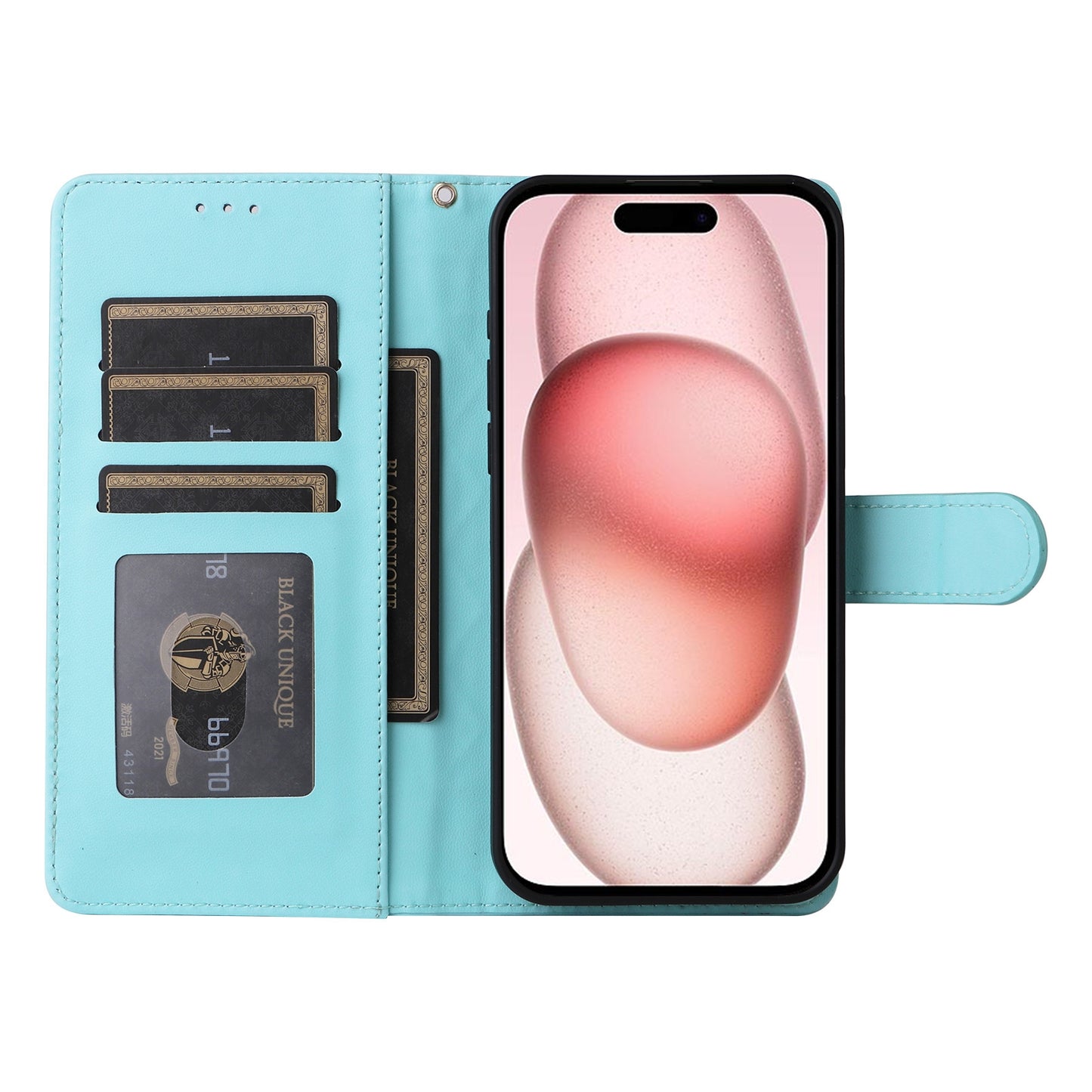 iPhone 15 Diamond Lattice Leather Flip Phone Case - Durable and Convenient Holder with Precision Cutouts