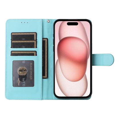 iPhone 15 Diamond Lattice Leather Flip Phone Case - Durable and Convenient Holder with Precision Cutouts