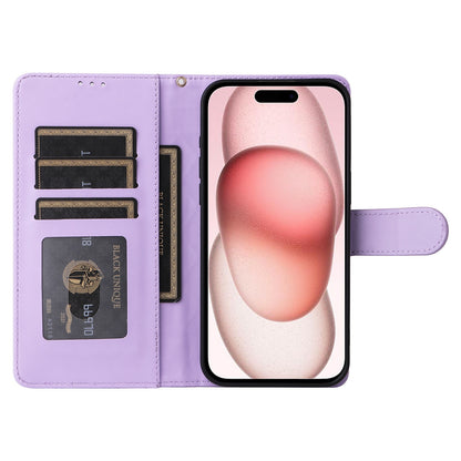 iPhone 15 Diamond Lattice Leather Flip Phone Case - Durable and Convenient Holder with Precision Cutouts