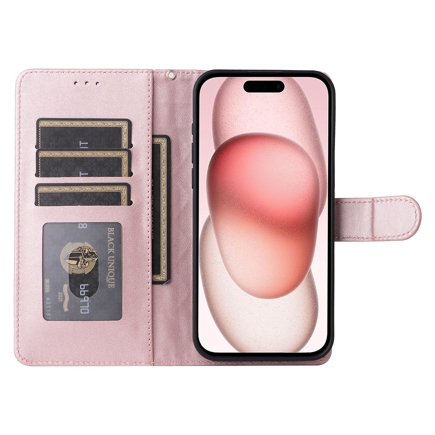 iPhone 15 Diamond Lattice Leather Flip Phone Case - Durable and Convenient Holder with Precision Cutouts