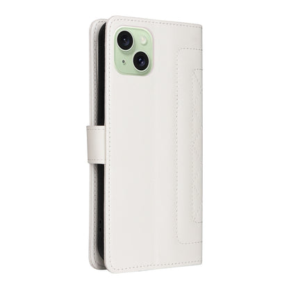 iPhone 15 Plus Diamond Lattice Leather Flip Phone Case - Durable and Convenient Holder with Precision Cutouts