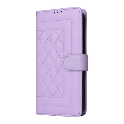 iPhone 15 Plus Diamond Lattice Leather Flip Phone Case - Durable and Convenient Holder with Precision Cutouts