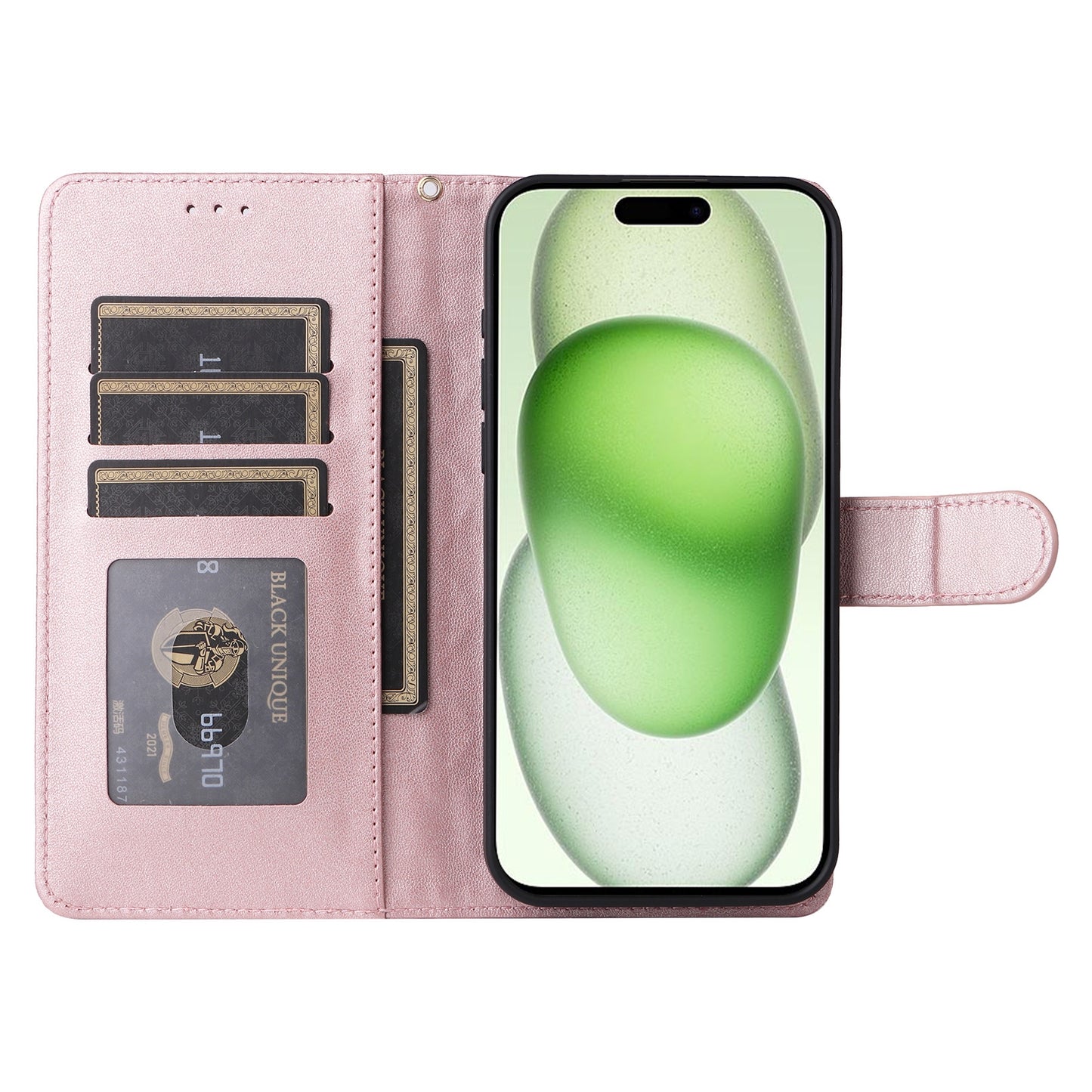 iPhone 15 Plus Diamond Lattice Leather Flip Phone Case - Durable and Convenient Holder with Precision Cutouts