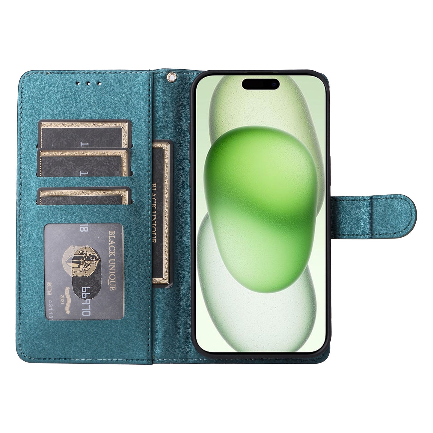 iPhone 15 Plus Diamond Lattice Leather Flip Phone Case - Durable and Convenient Holder with Precision Cutouts