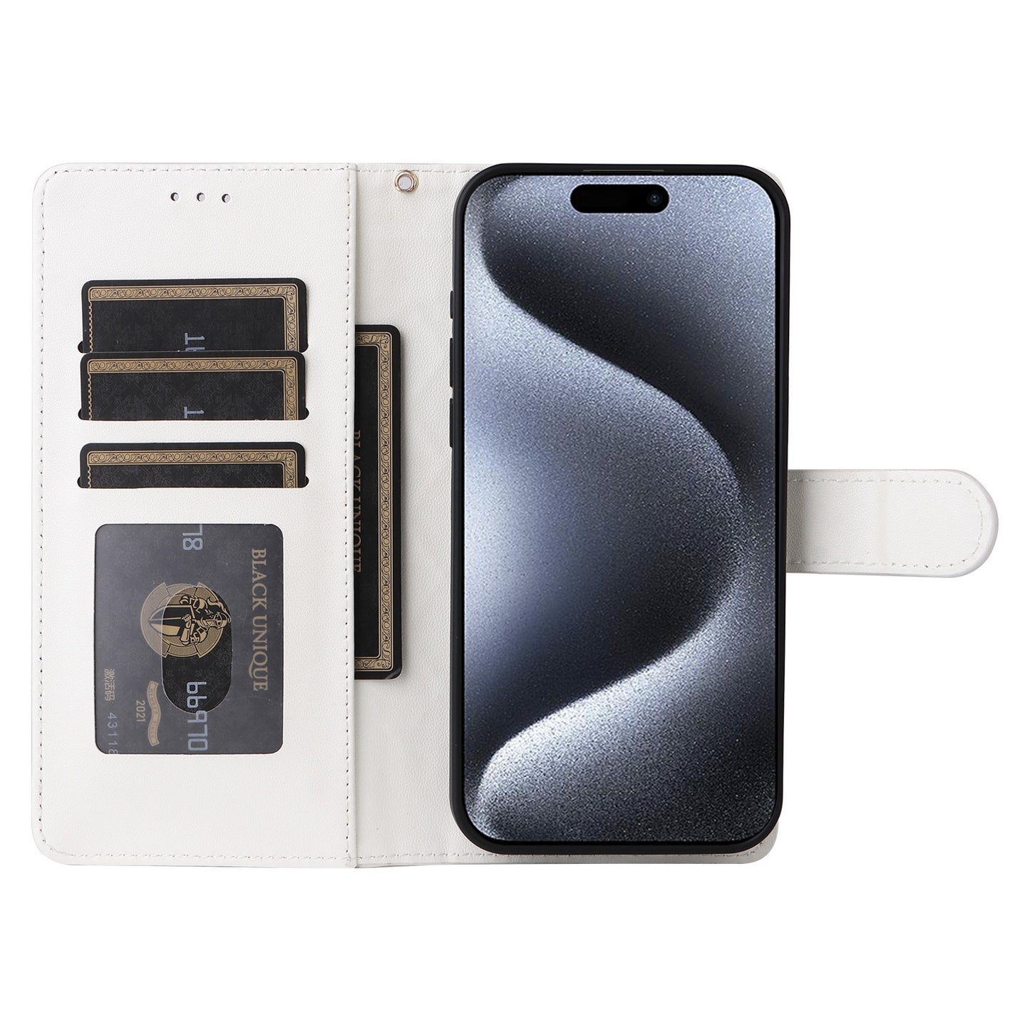 iPhone 15 Pro Diamond Lattice Leather Flip Phone Case - Durable and Convenient Holder with Precision Cutouts