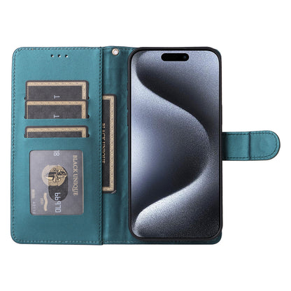 iPhone 15 Pro Diamond Lattice Leather Flip Phone Case - Durable and Convenient Holder with Precision Cutouts