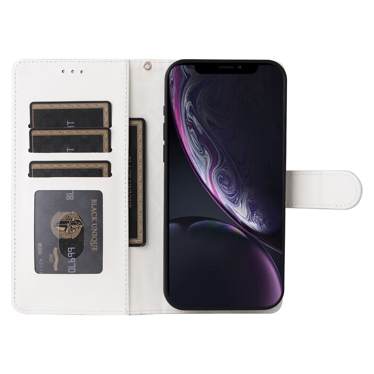 iPhone XR Diamond Lattice Leather Flip Phone Case - Durable and Convenient Holder with Precision Cutouts