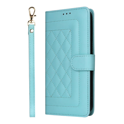 iPhone XR Diamond Lattice Leather Flip Phone Case - Durable and Convenient Holder with Precision Cutouts