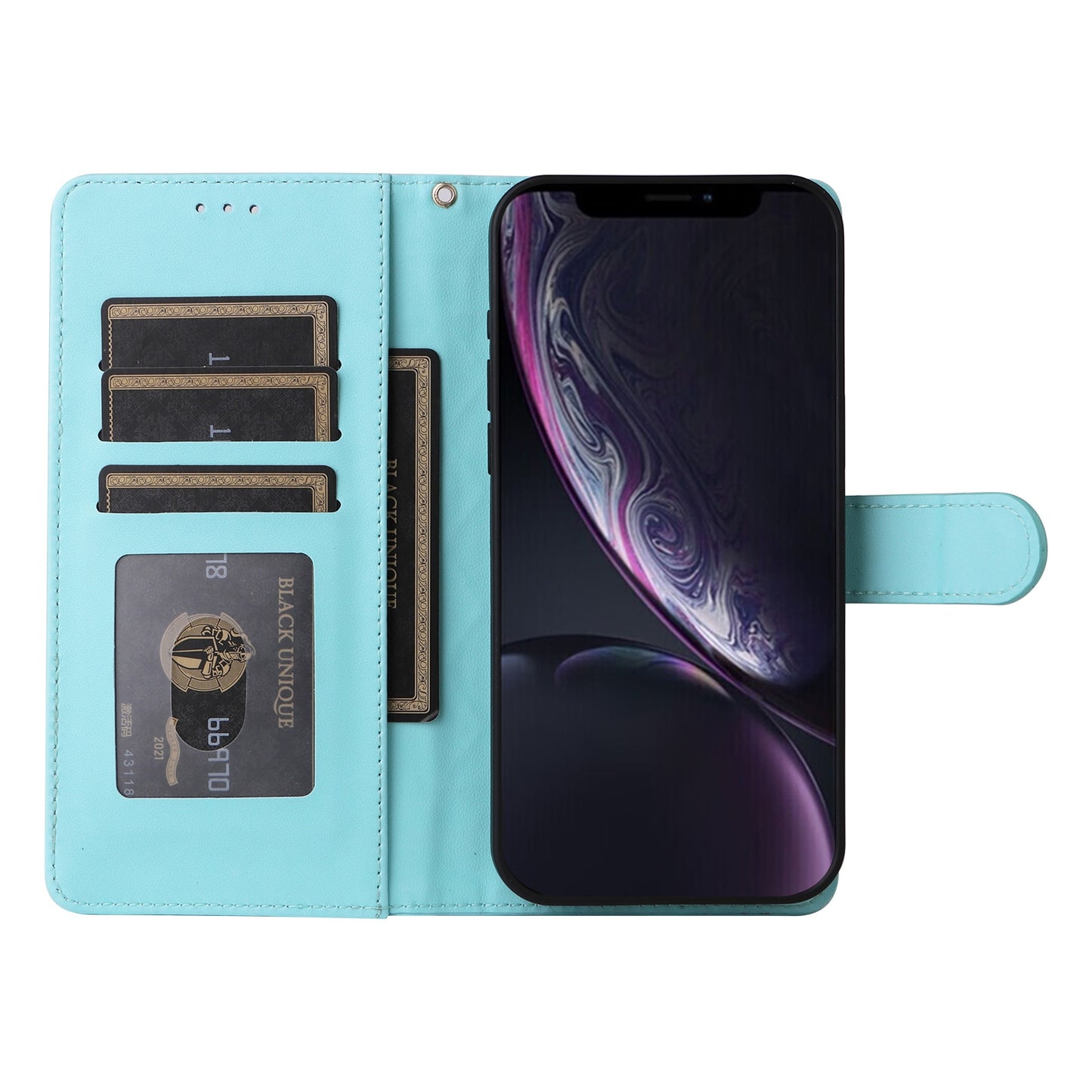 iPhone XR Diamond Lattice Leather Flip Phone Case - Durable and Convenient Holder with Precision Cutouts